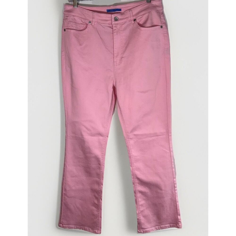 J McLaughlin Spring Pink Straight Leg Jeans Comfort Stretch Preppy Pants Sz 12